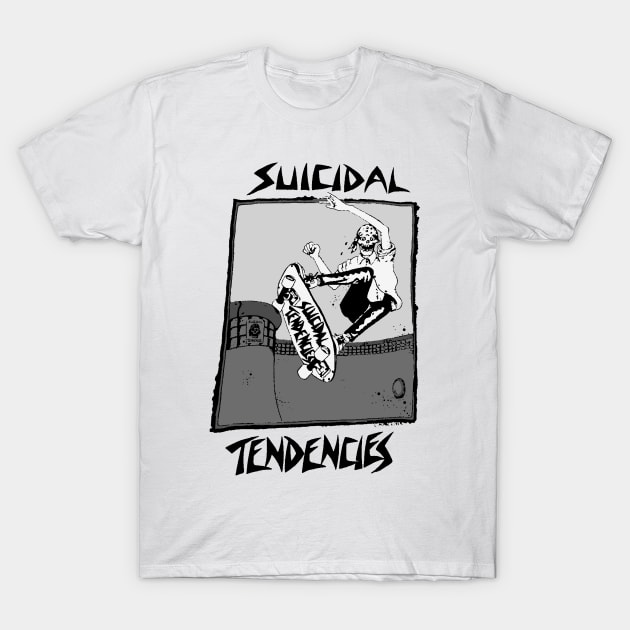 Skeleton play skateboard suicidal tendencies T-Shirt by Lartswear